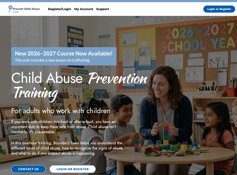 Prevent Child Abuse Utah child abuse prevention training website.